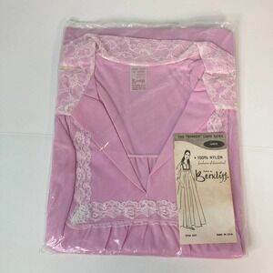 DEADSTOCK Berkliff 100% Nylon The Ginger Long Gown Nightgown Size L 38/40 Pink